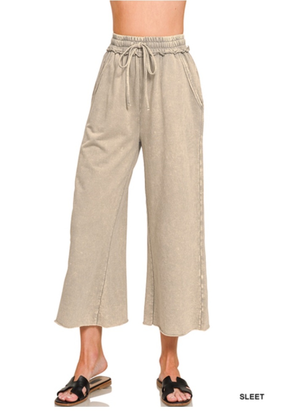 12 ❤️Zenana sleet WASHED FRENCH TERRY
FLARE PANTS